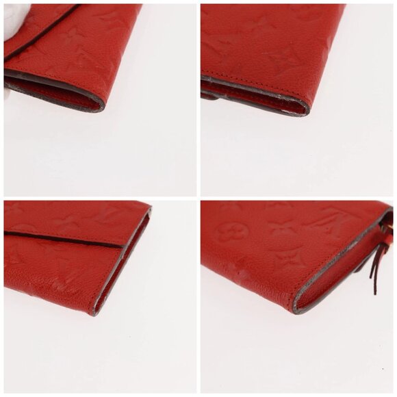 LOUIS VUITTON Monogram Empreinte Portefeuille Curieuse Red M60300 Auth bs29504 - Picture 14 of 16